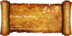 Csaby Verner névjegykártya